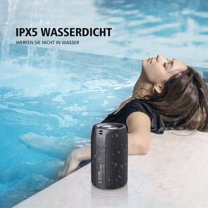 ZEALOT Bluetooth-kõlar, Bluetooth-muusikakarp USB/TF-kaardi/AUX-iga, IPX5 veekindlusega Bluetooth-karp, 12-tunnine mänguaeg, kahekordne sidumine, kaasaskantav juhtmevaba kõlar koju ja õue - must