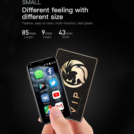 Hipipooo väike minitelefon, lukustamata 3G kahe SIM-kaardiga nutitelefon, 2,5-tolline 1000mAh Android 8.1 lastetelefon, 2 GB + 16 GB (XS11-must)