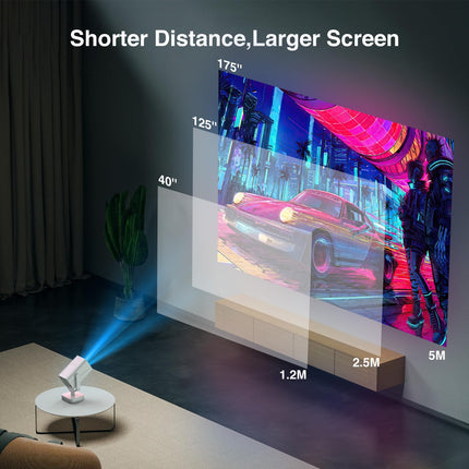 【Elektriline teravustamine】Miniprojektor Automaatne trapetsikorrektsioon 270° pöörlemine Kaasaskantav kodukino projektor Full HD 1080P Toetab Bluetooth WiFi6 AKATUO Kaasaskantav nutikas videoprojektor telefoni/teleripulga/õues kasutamiseks