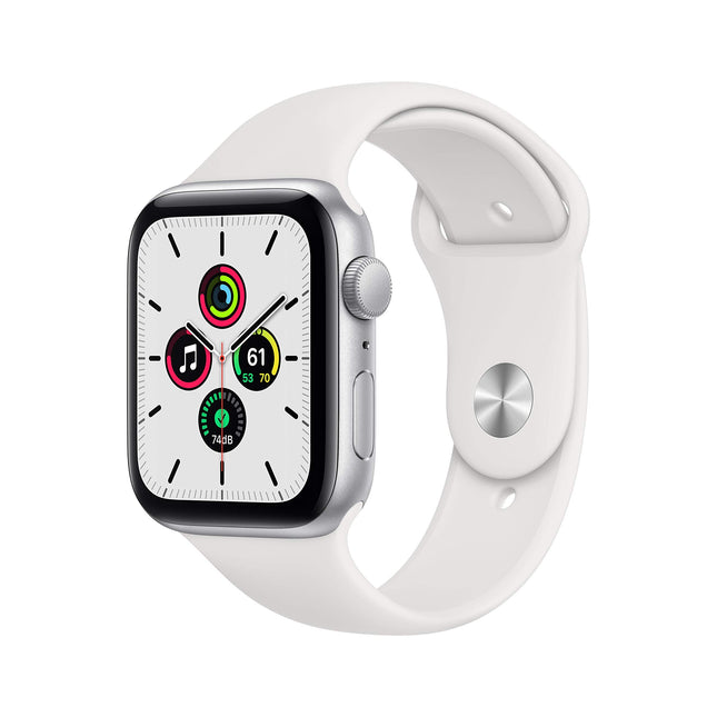 Apple Watch SE 2020 (GPS, 44MM) Silver Aluminum Case with Blanc Sport Band (Refurbished)
