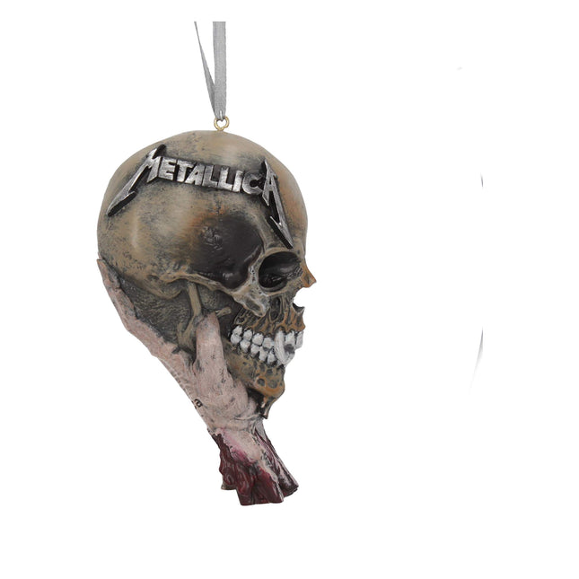Nemesis Now Metallica Sad But True rippuv kaunistus, 10,8 cm, ametlikult litsentseeritud Metallica toode, rokkbändi jõulukaunistus, valatud parimast vaigust, asjatundlikult käsitsi maalitud