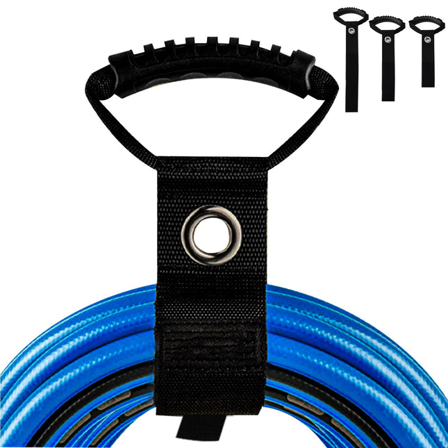 Realand Extension Cord Organizer with Handle, 3 Sizes, Hook and Loop Storage Straps for Garden, Water Hose, Cable Hanger, Garage Storage and Organization, 3 Pack