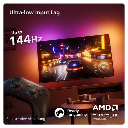 Philips Ambilight The Xtra 55PML9009 4K Quantum Dot MiniLED nutiteler - 55-tolline ekraan P5 Perfect Picture Engine Ultra HD, Titan OS, Dolby Vision ja Dolby Atmos Soundiga - antratsiithall