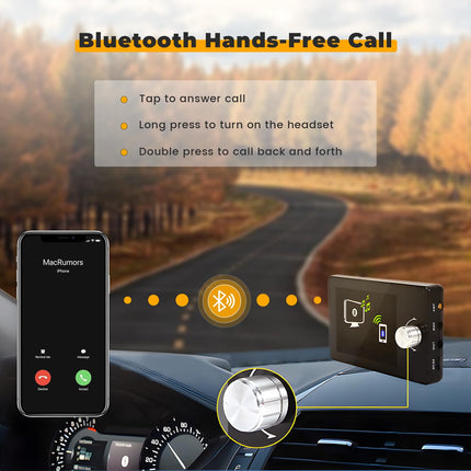 Inefala DAB DAB+ autoraadio adapter 2,8-tolline LCD värviline ekraan Bluetooth käed-vabad kõnede, DAB-saatja, FM-saatja, AUX sisend/väljund, TF-kaardi muusika taasesitus, autolaadija