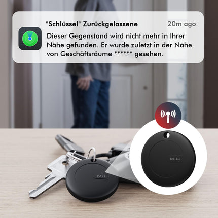MiLi MiTag võtmeleidja Apple Find My rakendusele (ainult iOS), võtmeleidja, Bluetoothi ​​nutikas jälgimissilt pagasi/juhtmeta/kottide jaoks, IP67 veekindel, vahetatav aku, 4 tk pakis