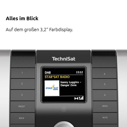 TechniSat MULTYRADIO 4.0 SE - internetiraadio (Wi-Fi raadio, DAB+, FM, Spotify, Bluetooth, CD-mängija, USB, värviline ekraan, 2 x 10-vatine stereokõlar) must/hõbedane