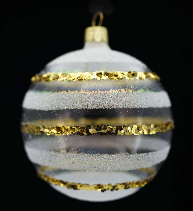 Set of 6 decorative balls Ø 8 cm made of mouth-blown glass for Christmas tree