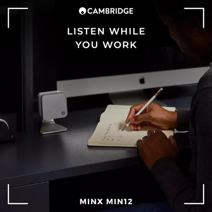 Cambridge Audio Minx Min 12 - Kompaktne juhtmega satelliitkõlar BMR kõlaritehnoloogiaga - Komplektis võtmeaugu kinnitus diskreetseks ja lihtsaks seinale paigaldamiseks - Must