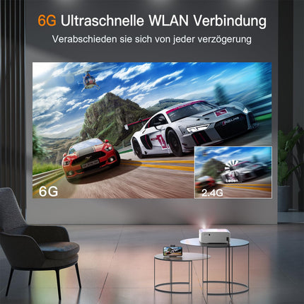 [AI-automaatfookus] 2025 XuanPad täiustatud WiFi Bluetooth miniprojektor, miniprojektor HD 1080P toetatud, kodukino videoprojektor ühildub teleripulga/HDMI/USB/AV/sülearvuti/iPhone/Androidiga