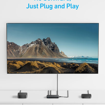 Anker HDMI-lüliti, kahesuunaline 4K sagedusel 60Hz, 4-ühes metallist jaotur LED-indikaatoritega, toetab 3D, HDR, Dolby, DTS, ühildub Xboxi, PS5, Roku, TV Sticki, projektori jne-ga.