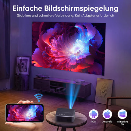 [Elektriline teravustamine/trapetsikorrektsioon/suum] projektor, 4K projektor toetab 600ANSI WiFi6 kahesuunalist Bluetoothi, natiivne 1080P kodukino videoprojektor, ühildub nutitelefoni/teleripulga/sülearvuti/konsooliga