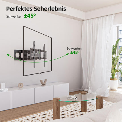 USX-MOUNT teleri seinakinnitus, pööratav ja kallutatav 37–86-tollistele teleritele, teleri seinakinnitus max. VESA 600x400 mm, telerikinnitus kuni 55 kg, pikendatav kaheharuline telerikinnitus, XML901