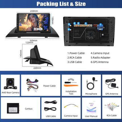 [8 tuumalist 4+64G] SIXWIN Android 13 autoraadio CarPlay/Android Auto toega BMW X3 E83 (2004-2012) mudelile, 9-tolline puutetundlik ekraan WiFi, GPS, Bluetooth, FM/RDS EQ ja tahavaatekaameraga