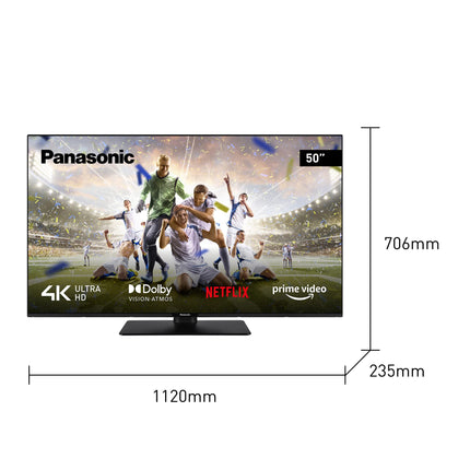 Panasonic TX-50MX600E, 50-tolline 4K Ultra HD LED-nutiteler, lai dünaamiline ulatus (HDR), Linux TV, Dolby Atmos ja Dolby Vision, Google Assistanti ja Amazon Alexa tugi, Bluetooth, must