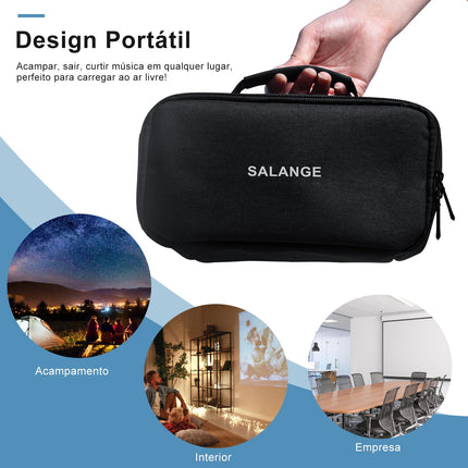 Salange Mini projektorikott HY300 HY320 jaoks, reisikott lukuga ja kaitsva taskuga, projektorikott enamiku projektorite ja tarvikute jaoks, kaasaskantav projektorikott, must