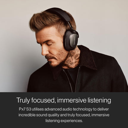Bowers &amp; Wilkins Px7 S3 kõrvapealsed mürasummutavad juhtmevabad kõrvaklapid aptX™ kadudeta tehnoloogiaga, kiire laadimisega, 30 tundi taasesitust, 8 sisseehitatud mikrofoni - lõuendvalged
