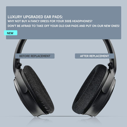 Comfort Ear Pads for Bose QuietComfort 25/QC25 Headphones, Compatible with QC35, QC35ii, QC45, QC15 and More, Exclusive Replacement Styles, s2