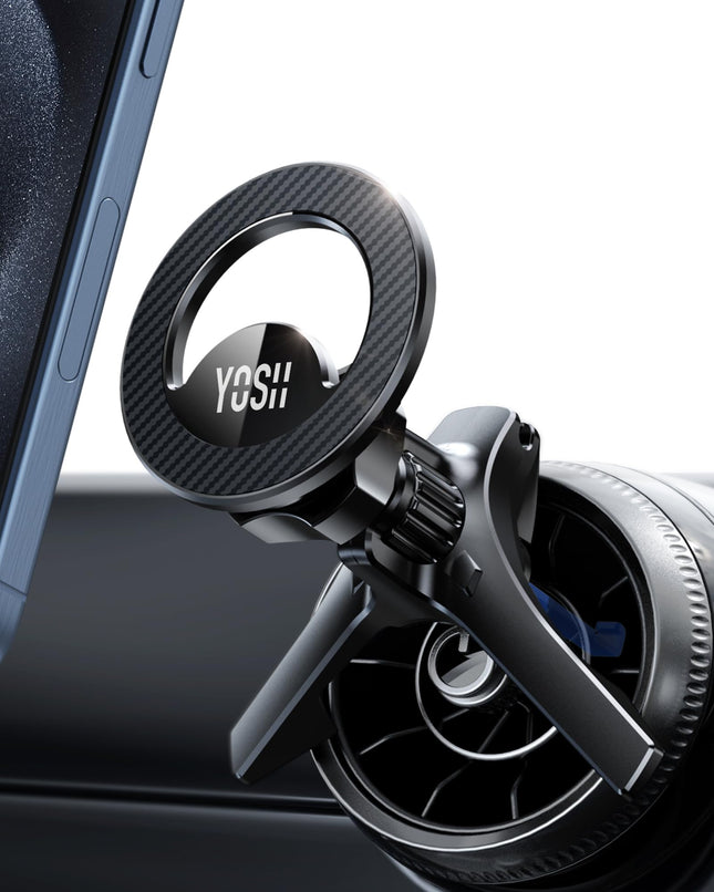 YOSH autotelefoni hoidik MagSafe'i autokinnitusele, ümmargune õhuava, magnetiline mobiiltelefoni autokinnitus, mis ühildub Mercedes-Benz A/B/C/V-klassi/GLC-ga, Mercedese lisatarvikud iPhone'ile ja Androidile