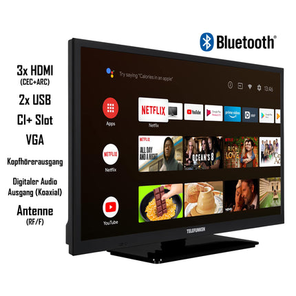 Telefunken XH24AN550MV 24-inch TV / Android Smart TV (HD Ready, HDR, Triple Tuner, 12 Volt, Bluetooth)