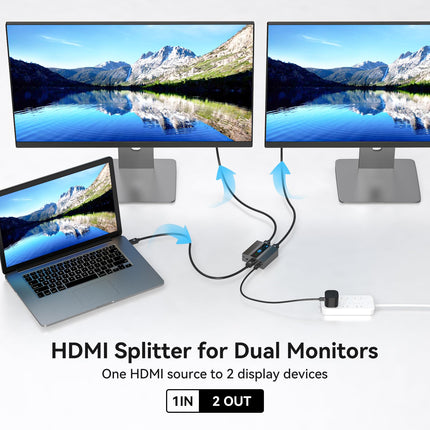VEDINDUST HDMI jaotur 1 sisend 2 väljundit 8K60Hz 4K120Hz HDMI 2.1 jaotur toetab EDID HDCP2.3 Xboxi, PS4, PS5, Roku Blu-Ray mängija Firestick HDTV jaoks
