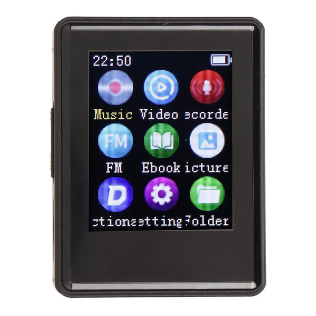 MP3-mängija Bluetooth 5.0-ga, MP4-mängija 1,77-tollise SPI HD-ekraani ja kõlariga, kaasaskantav HiFi MP3-muusikamängija kadudeta heli ja FM-raadioga, e-raamat