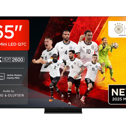 TCL 65Q7C 65-tolline QD-Mini LED-teler, 4K HDR Premium 2600, nutikas Google TV (Dolby Vision IQ ja Atmos, HVA-paneel, Bang &amp; Olufseni heli, 144 Hz Motion Clarity Pro, Game Master)