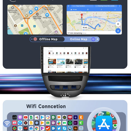 8-tuumaline 4G+64G autoraadio Android 13 Peugeot 107/Citroen C1/Toyota Aygo 2004-2014 jaoks, 10,1-tolline HD IPS puutetundliku ekraaniga autoraadio DSP Carplay, Android Auto, GPS, Wi-Fi, Bluetooth, FM RDS, tahavaatekaamera