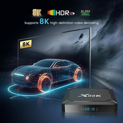 Android Box 13.0, Android TV Box 4GB RAM 32GB ROM RK3528 neljatuumaline Arm Cortex-A53 protsessor toetab WiFi6 BT5.0 10/100M LAN-i, võrku, 2.4G/5G HD 8k teleriboks Androidile