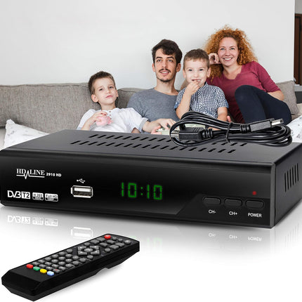 hd-line 2910 DVBT2 Receiver Full HD 1080P 4K for TV (HEVC/H.265 HDMI SCART, USB 2.0, DVBT-2, DVB-T2, DVB T2, DVBT 2), Receiver, Resiver, Receiver, Black, Echosat 20910 S, 2910echo
