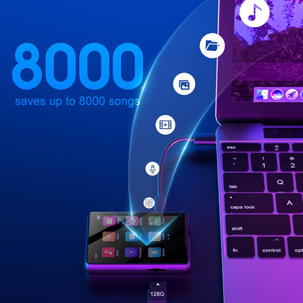 MECHEN MP3-mängija Bluetooth, kaasaskantav 32 GB MP3-mängija kõlariga, USB-C, FM-raadio, salvestamine, Hi-Fi heli, pikk aku tööiga, laiendatav mälu