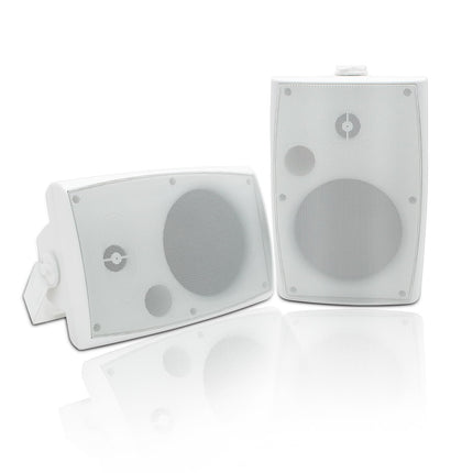 Herdio 6.5-inch Outdoor Speakers Waterproof Passive 2-Way 400W Wall Speakers with Powerful Bass for Patio Home Indoor Poolside Deck Backyard (Pair, White)