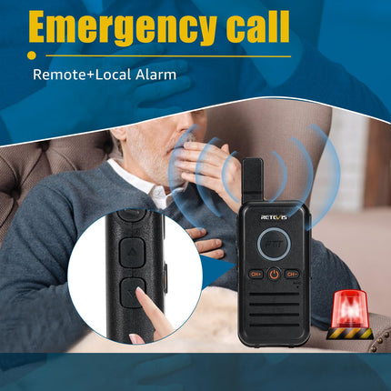 Retevis RB645 laetav raadiosaatja, PMR446 pihuarvuti kahesuunaline raadiosaatja, kahekordne PTT-raadio, USB C VOX käed-vabad seadmed, professionaalne perereiside raadiosaatja telkimiseks (2 tk, must)