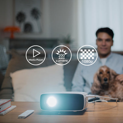 Philips NeoPix 200, projektor Full HD 1080p, kõrge kontrastsus, mitu pildikorrektsiooni paindlikuks paigaldamiseks, mitu HDMI-porti