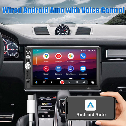 1-dinine autoraadio ekraaniga - 7-tolline puutetundlik ekraan - Carplay ja Android Auto raadio - Mirror Link Bluetooth FM SWC AUX + tahavaatekaamera