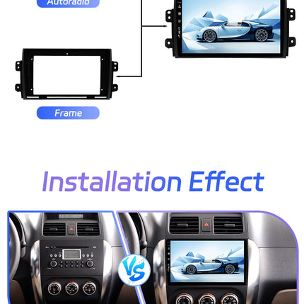 JOYX Android 12 IPS autoraadio sobib Suzuki SX4-le (2006-2013) - 4G+64G - sisseehitatud DSP/Carplay/Android Auto - LED-kaamera + mikrofon - 9-tolline 2 DIN-ekraan - roolil juhtimine WiFi DAB 360-kaamera kiirkäivitusega AHD BT