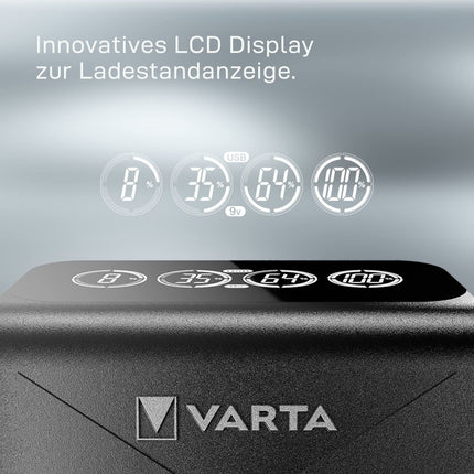 VARTA akulaadija, sh 4x AA 2100mAh, akulaadija laetavatele AA/AAA/9V ja USB-seadmetele, LCD-pistikuga laadija+, ühe pesaga laadimine, must
