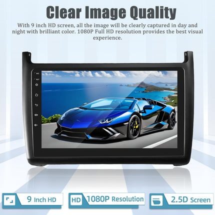 NHOPEEW 2+64G Android autoraadio VW Polo 2008-2020 jaoks koos Carplay ja Android Autoga - 9-tolline puutetundliku ekraaniga autoraadio - WiFi GPS SWC + tahavaatekaamera ja mikrofon