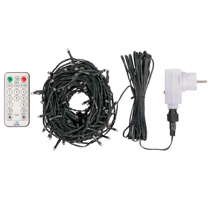 Idena 31339 - LED light chain with 360 LEDs in warm white, with remote control and sensor control, dimmer and memory settings, approx. 43.9 m long, as party decoration, Christmas decoration and for weddings