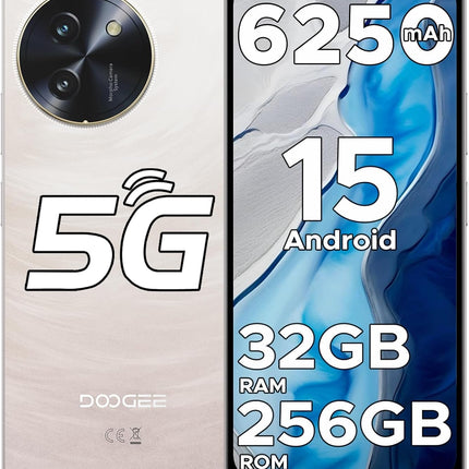 DOOGEE Note 59 Pro 5G nutitelefon lukustamata Android 15, 32 GB RAM + 256 GB ROM/2 TB TF, 6250 mAh aku, 120 Hz ekraan + 6,75-tolline HD, 16 MP tehisintellektiga kaamera, 4K video/NFC/kaks SIM-kaarti/Face ID/Widevine L1