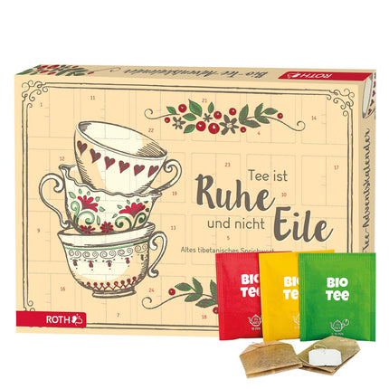 ROTH Tea Advent Calendar 2023 filled with high-quality tea blends, calendar with tea for the pre-Christmas season