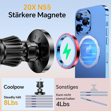 for Magsafe car mount with charging function【Strong magnetic force】Mobile phone holder car Magsafe charger car【Ventilation + dashboard】Mobile phone holder car magnet wireless charger car for iPhone 16 15 14 13 12