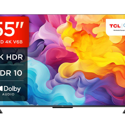 TCL 55V6B 55-tolline, 4K Ultra HD, HDR-teler, Google TV toega nutiteler (Dolby Audio, liikumise selgus, hääljuhtimine, ühildub Google Assistantiga, sisseehitatud Chromecast)