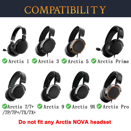SOULWIT vahetuskõrvapadjad SteelSeries Arctis 1/3/5/Arctis 7/7+/7P/7P+/7X/7X+/9/9X/Pro/Prime kõrvaklappidele (ei sobi Arctis Nova mudelitele), mürasummutava vahuga padjad