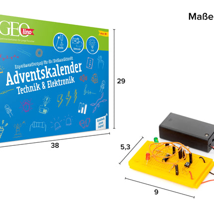 FRANZIS 67171 - GEOlino advendikalender Tehnoloogia ja elektroonika (akustika, elektroonika, valgus), eksperimentaalne lõbu jõuluhooajaks, lastele alates 8. eluaastast