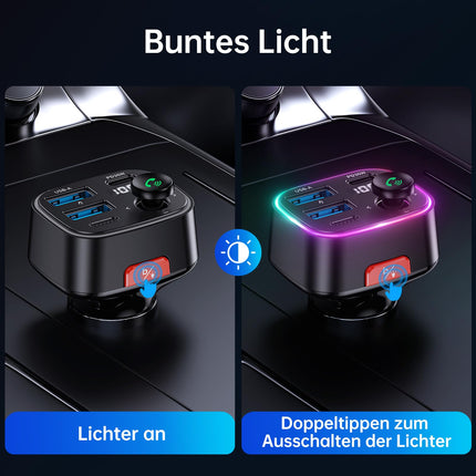 Syncwire FM-saatja auto Bluetooth 5.4 48W (PD 36W ja 12W) Bluetooth-adapter autole koos [lülitiga] [HiFi bassheli] [kiirlaadimisega] käed-vabad autolaadija sigaretisüütajaga