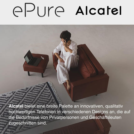 ALCATEL ePure Iconic - Juhtmeta DECT lauatelefon - Vintage-disain - Suur, kõrge eraldusvõimega graafiline ekraan - Käed-vabad funktsioon - Kõnede blokeerimise funktsioon - Sinine