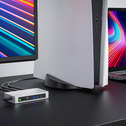 CSL - HDMI-lüliti 4k 60Hz kaugjuhtimispuldiga - 3 sisendit, 1 väljund - 3 pordiga Ultra HD-lüliti - automaatne lülitus - Ultra HD 4096x2160-36-bitine sügavvärv - HDCP