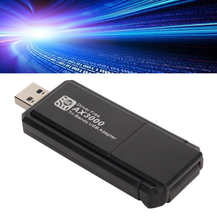 WiFi 6E USB 3.0 Adapter, USB Wi-Fi Adapter for Desktop PC, 3000 Mbps USB Wi-Fi Dongle, Wireless Network Adapter for Win 10/11 Operating System, 2.4G 5G 6G Tri-Band