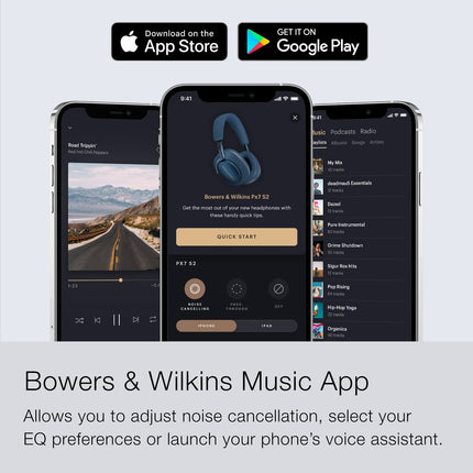 Bowers &amp; Wilkins PX7 S2 juhtmevabad kõrvaklapid Bluetoothi ​​ja mürasummutusega, sinised, tavalised