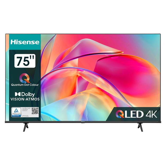 Hisense 75E7KQ QLED nutiteler 189 cm (75 tolli), 4K, HDR10, HDR10+ dekodeerimine, HLG, Dolby Vision, DTS Virtual, 60Hz paneel, Bluetooth, sisseehitatud Alexa, VIDAA Voice, antratsiithall